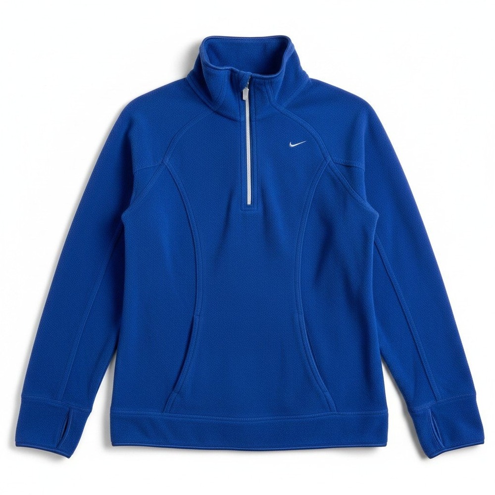 Nike Therma-FIT 1/4 Zip Fleece Pullover Activewear Blue Small 324427-487 Vintage